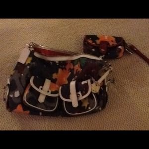 Dooney Bourke paint splash purse and wristlets