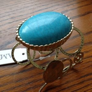 Teal accent stone on cuff bracelet NEW