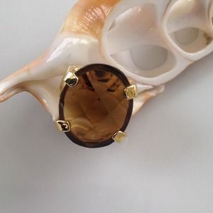 Bold ring - Sz 5 - Smoky quartz look