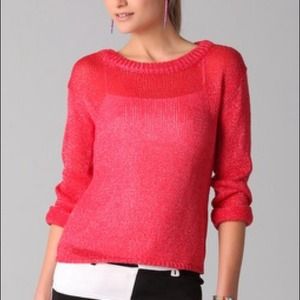 🚫SOLD Alice + Olivia Coral Pink Sparkle Sweater