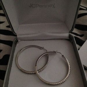 Diamond Hoop Earrings.