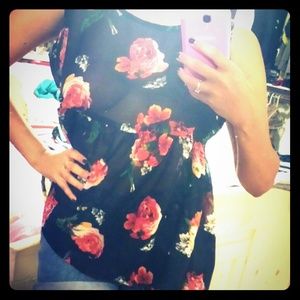 Floral sheer blouse
