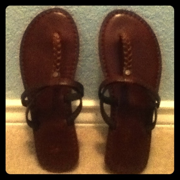 Brown flip flop sandals