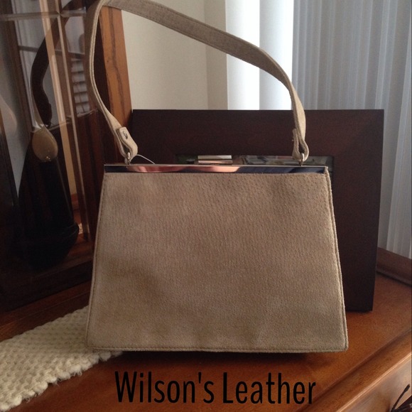 Wilson's Leather Handbags - Gorgeous Natural Suede Shoulder Bag