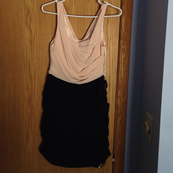 Express light pink and black dress size 8