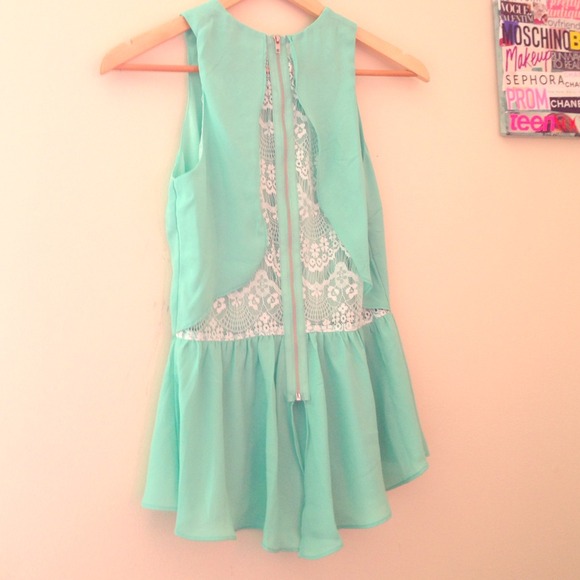 Chiffon Peplum w/ Lace back