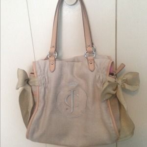 burlap & gold juicy couture hand purse