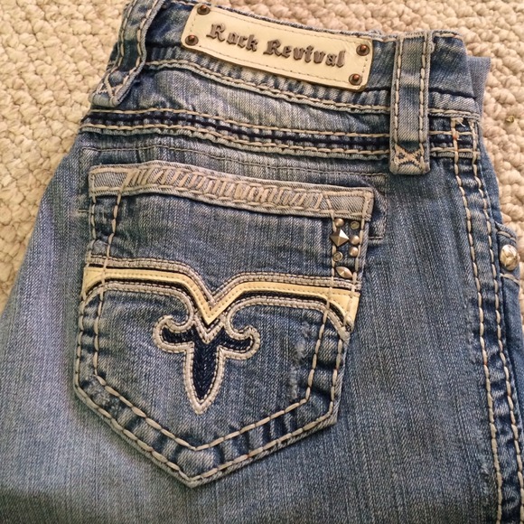 Rock Revival light wash straight jeans