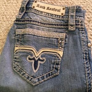 Rock Revival light wash straight jeans