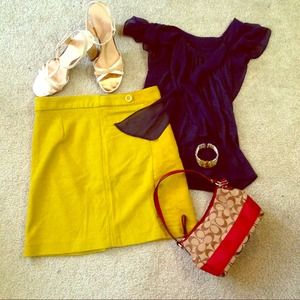 Adorable Urban Outfitters Mustard Skirt