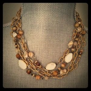 Necklace with gold and brown tones