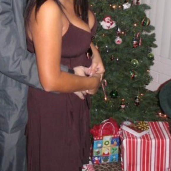 Beautiful Brown Ruffle Cache Cocktail Dress - Picture 4 of 4