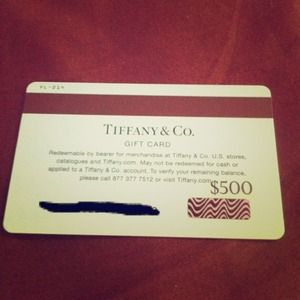 I'm selling a $500 Tiffany's gift card for half