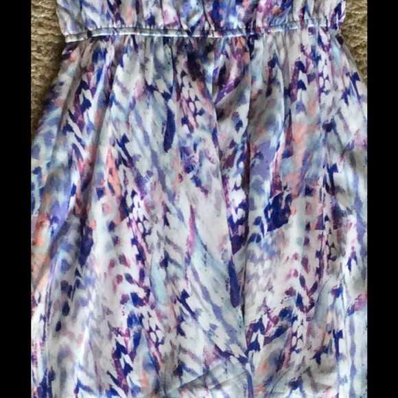 SOLD Watercolor Hi-Low Ruffle Chiffon Dress - Picture 3 of 4