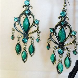 Green fan shaped Chandeliers