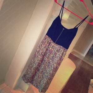 Anthropologie black and floral zipper dress