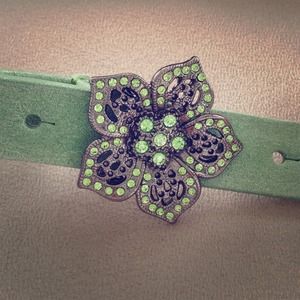 Beautiful Green Suede Belt