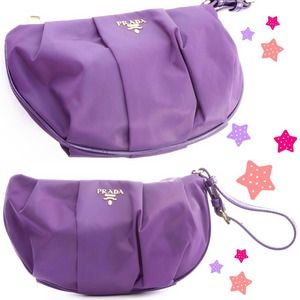 💜 Prada Necessaire Tessuto Wristlet in Purple 💜