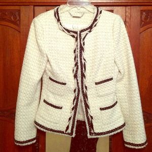 White House Black Market Ribbons and Pearls Blazer