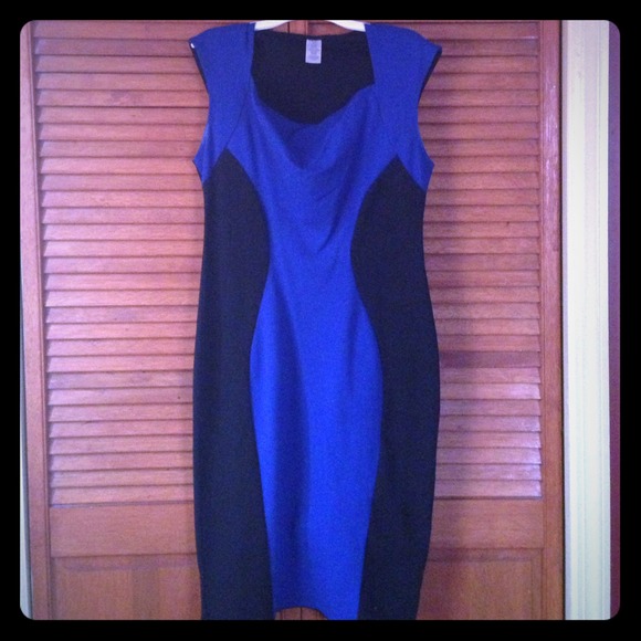 Traded💞 Royal blue and black dress worn once