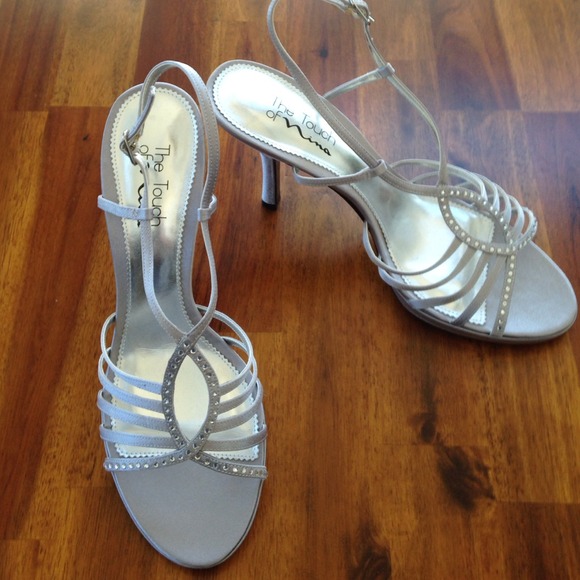 Silver fabric high heels - Price reduction!