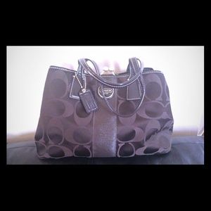Authentic coach chocolate satchel bag
