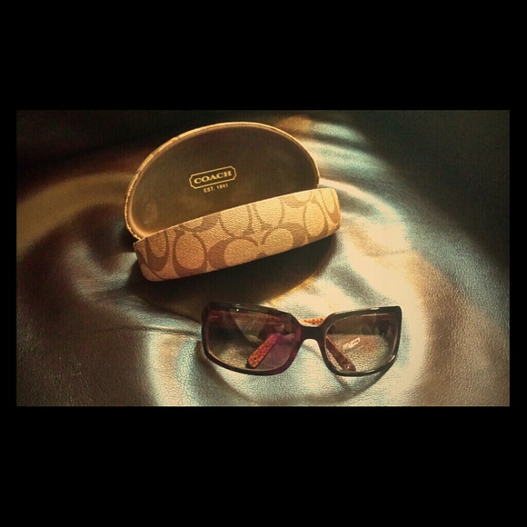 Authentic coach tortoise sunglasses with case