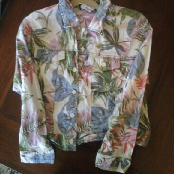 Flowered cropped jacket