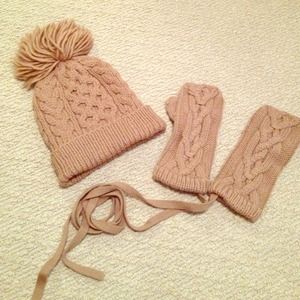 Banana Republic Pom hat and mittens