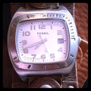 Fossil watch with three different colored bands