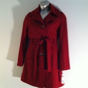 Kenneth Cole Garnet Red Wool Coat NWT size 10