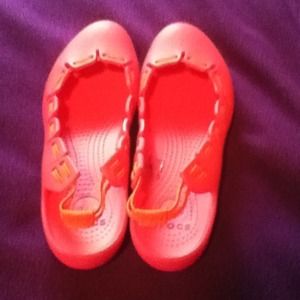 Pink crocs