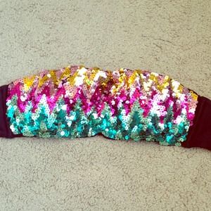 Victoria's Secret Sequin Bandeau Swim Top