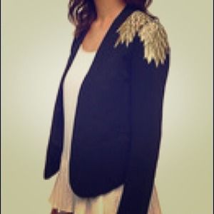 Sparkle & Fade Embroidered Leaves Blazer