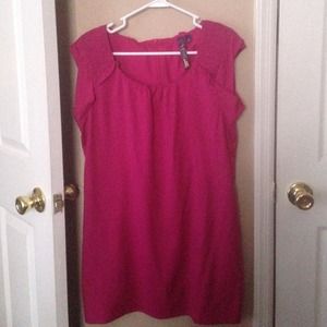 Fushia shirt dress.