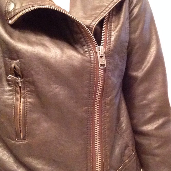 Hollister Leather Bomber Jacket.