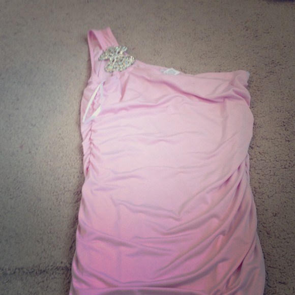 Short Pink One Shoulder  Dress