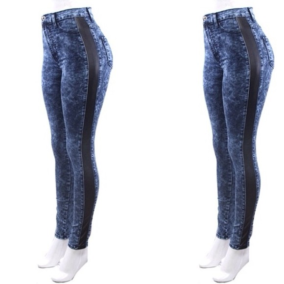 Dark denim high waist jeans