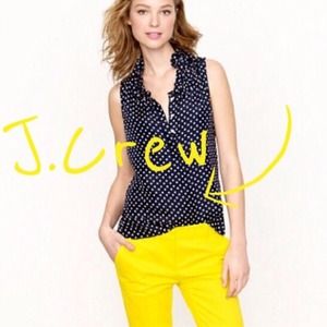 ❌Sold❌JCREW navy polka dot tank top