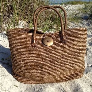 Handmade Straw Bag from Bali - Gold