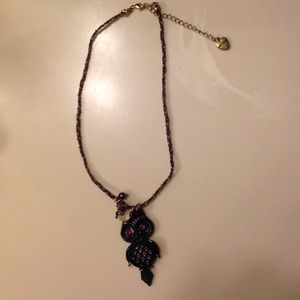 Betsy Johnson Owl Necklace