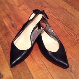 Black sling with kitten heel. Anne Klein iflex.
