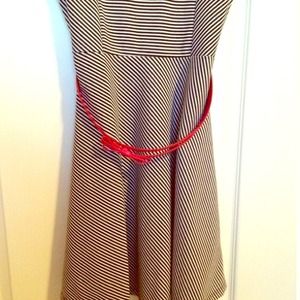 Black/ white stripe dress w/ belt. Body Central