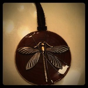 Lucky Brand gold dragonfly statement necklace