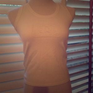 CHANEL white logo tank size 38/small