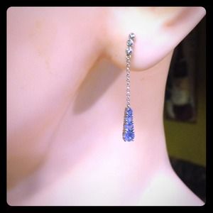 Tanzanite, diamond, & white gold earrings