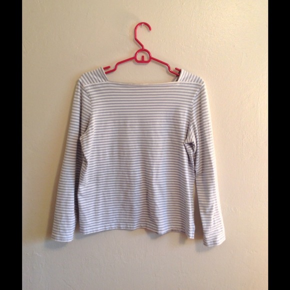 Talbots striped boat neck top - Picture 2 of 3