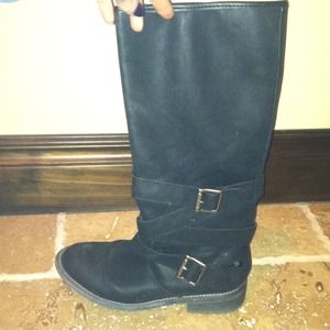 Black Suede Boots with buckles