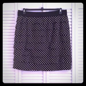 Cute ruffled black and white polka dot skirt