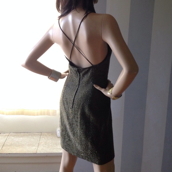 Carmen Marc Valvo beaded texture dress - Picture 4 of 4